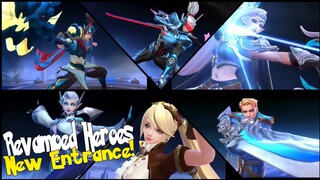 REVAMPED LAYLA, ZILONG, MIYA, SABER, EUDORA ALL SKINS NEW ENTRANCE ANIMATION MOBILE LEGENDS REVAMPED