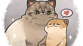 رسومات علاجية | القط المهيمن وزوجته الصغيرة المدللة