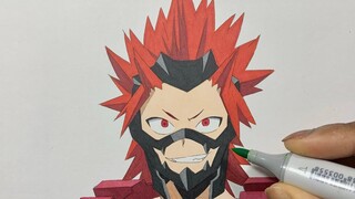 วิธีการวาด Eijiro Kirishima ง่าย - ฮีโร่ของฉัน Academia