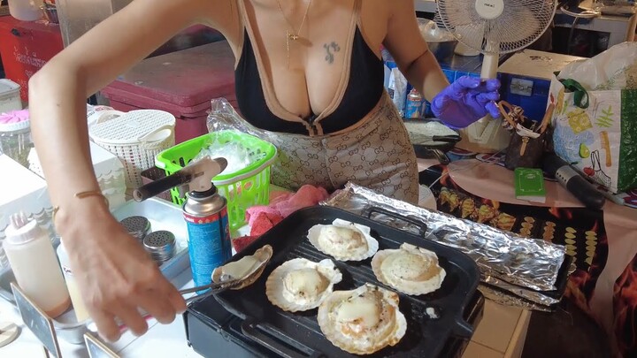 Grilled Oyster & Scallops - Thailand Street Food