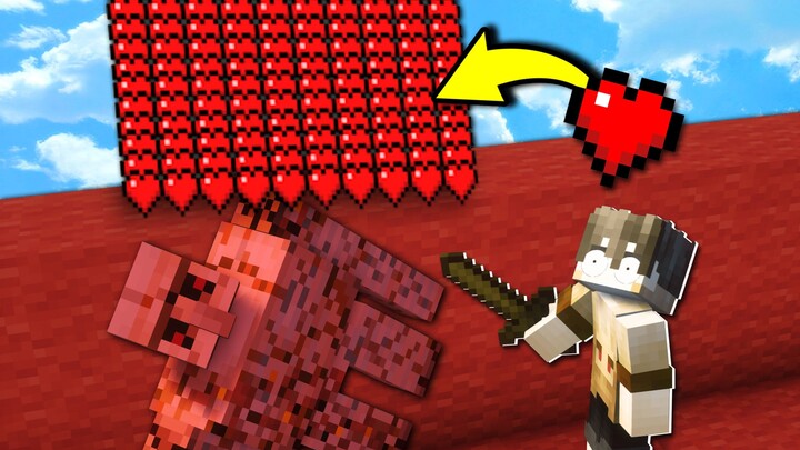 You only have 1 heart at the beginning, but you can steal health by killing creatures!