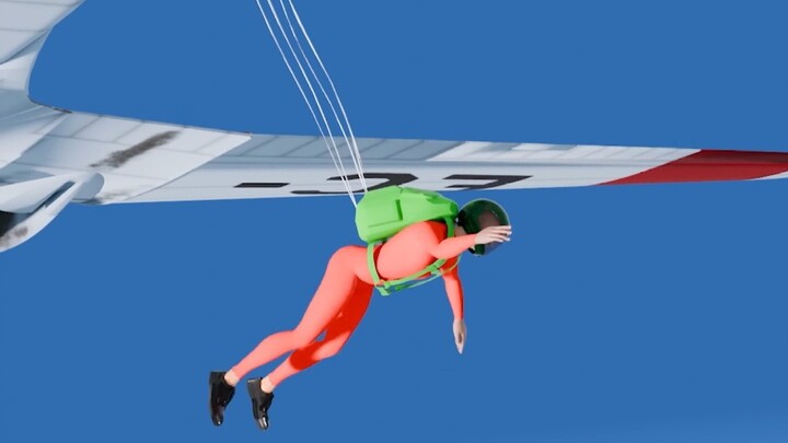 The parachute got tangled in the aircraft's tail wheel.