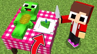 What if Baby JJ Eat Baby Mikey Cake in Minecraft (Maizen Mizen Mazien)