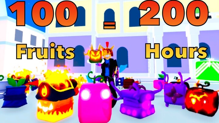 Spending $32,588,000 to Roll 100 Fruits in 200 Hours - Bloxfruits