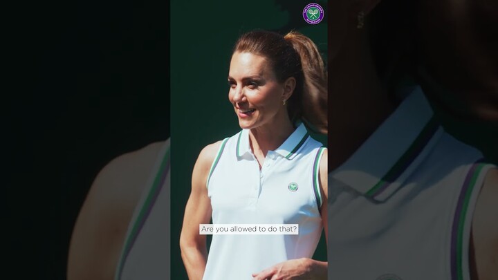 Princess of Wales makes one-handed catch in Wimbledon Ball Boy & Girl training 👏 #shorts