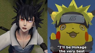 Sasuke tries to become Hokage Pt. 3 Bonus #naruto #shorts #pikachu