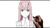 How to Draw Zero Two | Step by Step | Darling in the Franxx