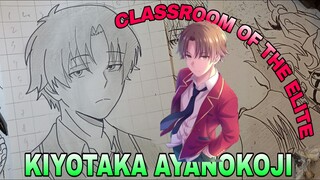 menggambar karakter anime classroom of the elite si cool kiyotaka ayanokoji