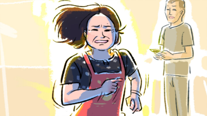 Mother running towards her daughter