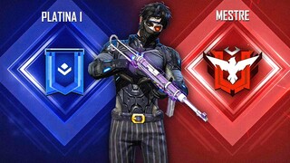 DO PLATINA AO MESTRE TOP GLOBAL DE ABATES NO RUSHADÃO!! FREE FIRE MOBILE