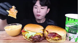 mukbang bánh burger phô mai #amthuc #monngon