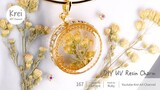 【モールドなしUV レジン】ドライフラワーを使って、DIYブレスレットチャーム〜♪UV Resin - DIY Bracelet Charm with Dried Flower.