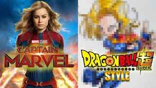 Drawing Captain Marvel in Dragon Ball Style