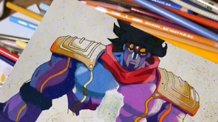 Gambar tangan JoJo: Jotaro Kujo dan Star Platinum