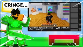 So I Reacted To My *FIRST VIDEO* On Roblox BedWars!