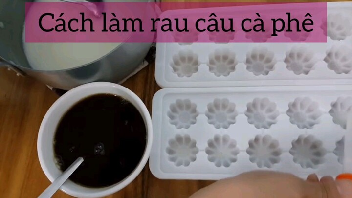 Làm thạch cà phê bằng khuôn đá