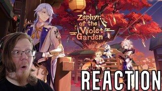 Genshin Impact 2.6 - Zephyr of the Violet Garden Trailer | REACTION