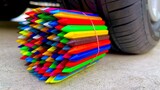 Eksperimen : Mobil vs Rainbow Crayons | Crushing Crunchy & Soft Things by Car!