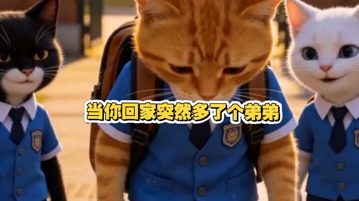 เมื่อกลับบ้านก็มีน้องชายเพิ่มมาเฉยเลย #ความรักของแมวส้ม #ความรักของแมวส้ม #AIแมวส้ม #โครงการเปิดตัวส