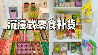 Immersive Snack Restocking and Storage 🍬 Sideboard Snack Cabinet Organization
