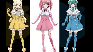 Magical girl transformation before and after comparison