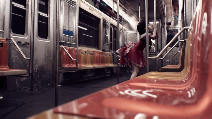 Lengniao tập nhảy một mình trên tàu điện ngầm! !