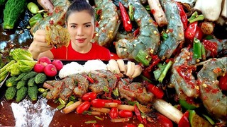 ตำกุ้งสดสายบัวนัวร์น้ำปู เเกล้มมะระกรอบๆจัดจ้านสะท้านทรวง|ส้มซ่าพาเเซ่บ