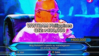 WWTBAM Philippines Q12: ₱400,000