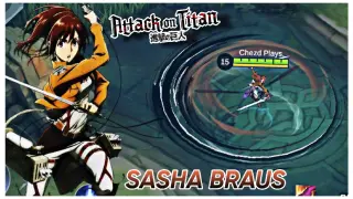 SASHA BRAUS in Mobile Legends ðŸ˜³ðŸ˜± MLBB x Attack on TitanðŸ”¥