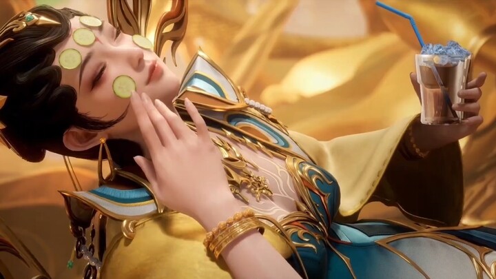 Saint Nuwa is simply amazing! She applies a facial mask, drinks Coke, and reads comics. She does eve