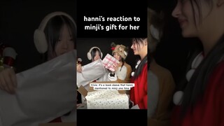 NEWJEANS Hanni Reaction to Minji’s Gift #newjeans #hanni #minji #hyein #haerin #kpop