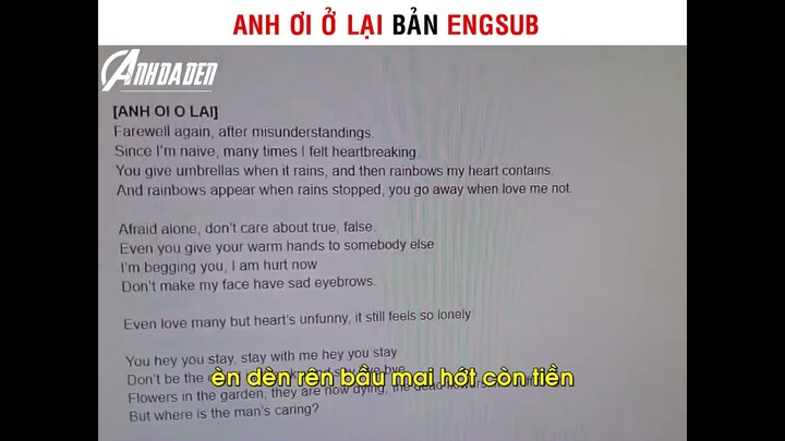 Anh Ơi Ở Lại Bản Engsub | cre: Hoàng Quânn