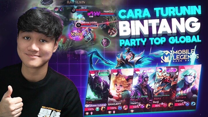 CARA TURUNIN BINTANG PARTY TOP GLOBAL 1 ( TAKAPEDIA DKK ) ! - Mobile Legends
