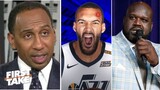 First Take| Rudy Gobert claps back at Shaq for saying he couldn’t guard him: I Would Lock His Ass Up