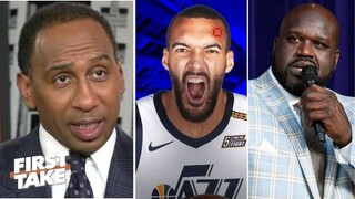 First Take| Rudy Gobert claps back at Shaq for saying he couldn’t guard him: I Would Lock His Ass Up