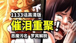 海贼王1133话完整解说：年度催泪神回！恶魔之子再见“烧伤男”！草帽团全员爆哭！
