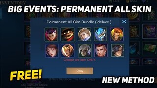 BIG EVENTS: FREE PERMANENT ALL SKIN! 2021 NEW EVENT (CLAIM NOW) | MOBILE LEGENDS
