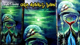 Cara Melukis Cahaya Bulan-Acrylic Painting-Paint a moon