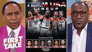 FIRST TAKE | Stephen A. reacts to USA basketball roster for Paris Olympics to feature LeBron, Curry