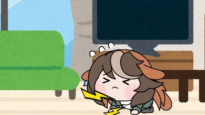 (Homemade Raccoon Animation) A person at home eats takeout and gets a stomachache from eating braise
