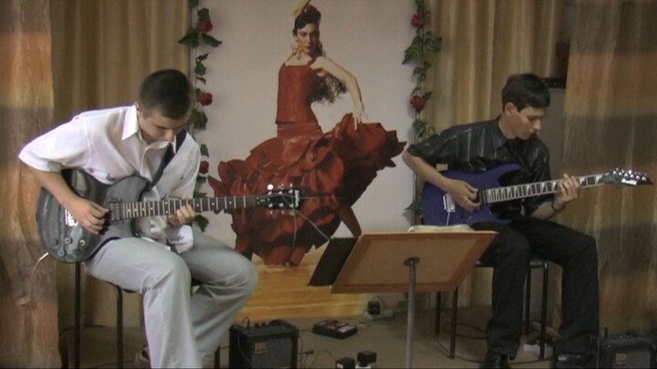 Mozart - Turkish March (Fast Part Cover)  2 Electric Guitars & Drum Machine