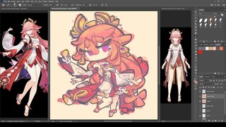 1441 - Yae Miko / Genshin Impact / Blending 4-5
