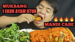 MUKBANG 1 EKOR AYAM GORENG PLUS CABE 1 MANGKOK MIE AYAM 🔥🔥🔥 DAN DAUN KEMANGI