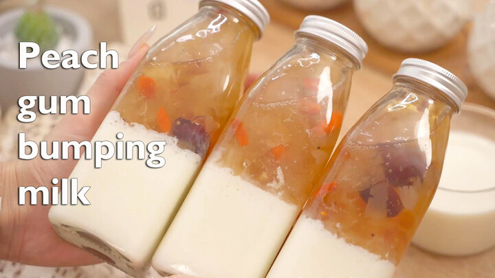[Food]Peach gum & milk: Delicious dessert for winter & fall