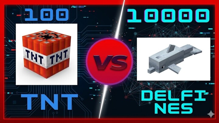 minecraft 100 TNT VS 10000 delfines + agua