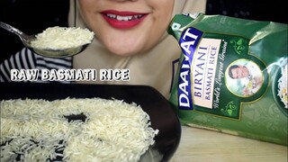 ASMR RAW RICE | RAW BASMATI RICE|BIRYANI BASMATI RICE| MAKAN BERAS MENTAH DI PLASTIK |ASMR INDONESIA