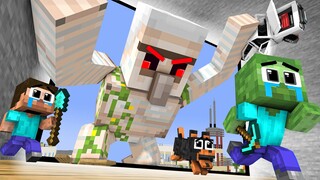 Monster School : IRON GOLEM RETURNS - Hulk Zombie and Herobrine Adventures - Minecraft Animation