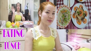 Ẩm Thực Miến Xào Tôm,Canh Giò Heo Nấu Nấm Kim Châm.Ăn Trưa Đơn Giản.