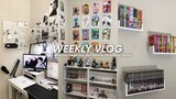 weekly vlog  🧸 ;; redecorating room,  manga hauls, desk makeover,  lots of eating + anime !
