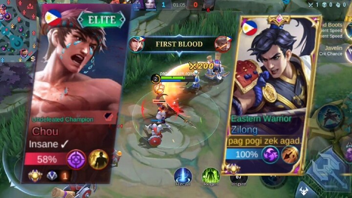 Top 1 Chou got bullied by zilong